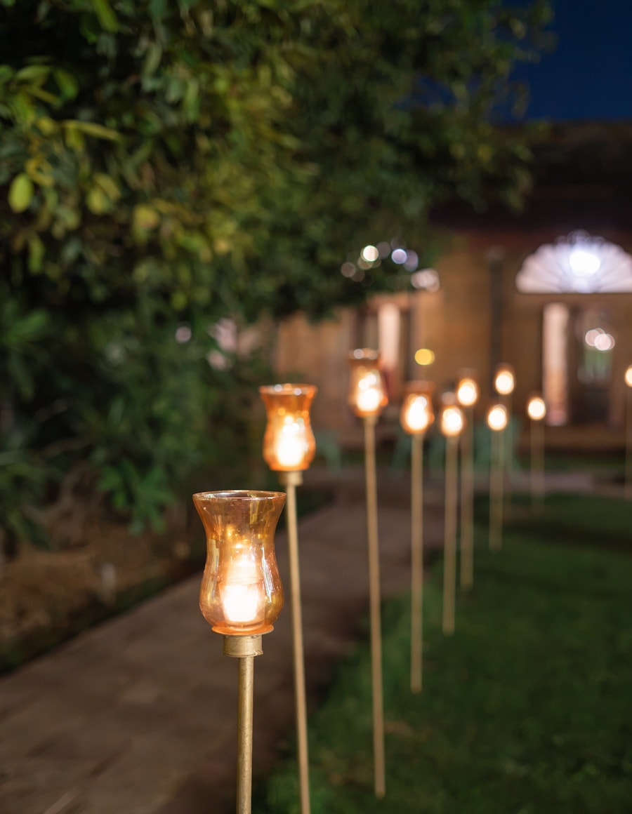 Candlelit cathedral interior before the ceremony
